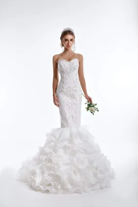 Mermaid Off-White Wedding Gown