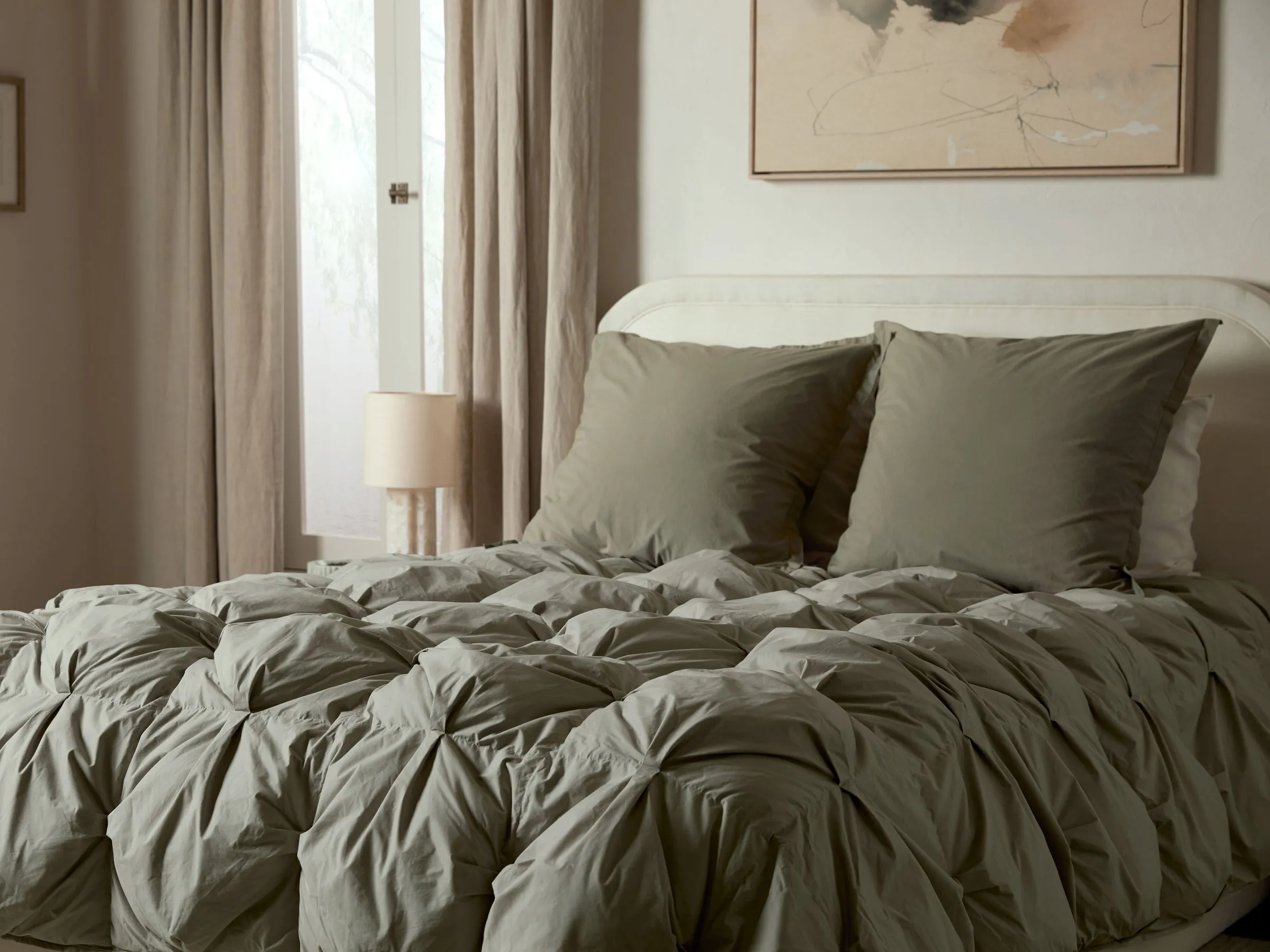 Organic Cotton Puff Comforter (Moss)