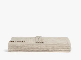 Oversized Rib Knit Throw (Flax)