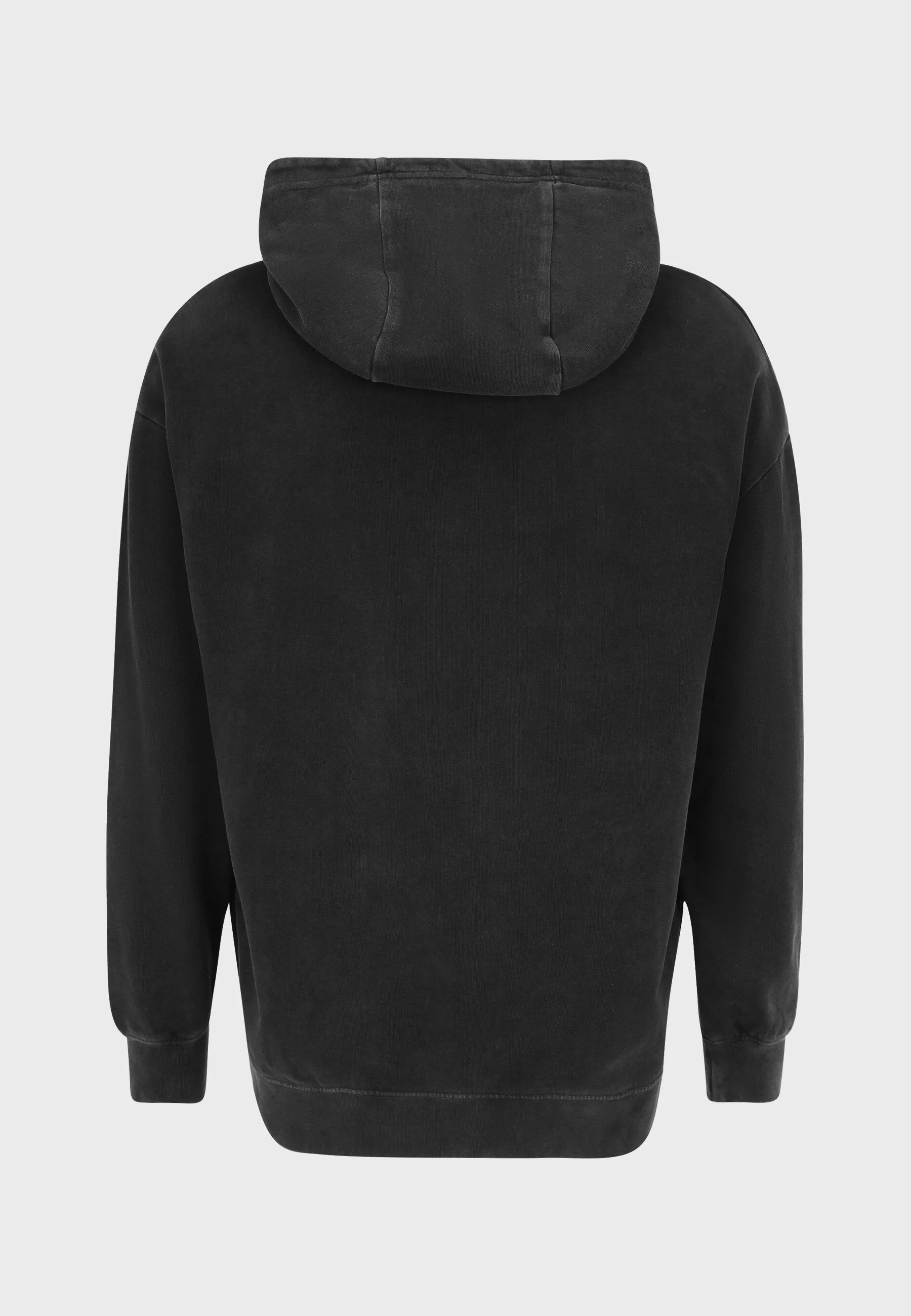 Oversized spectral-reflective Logo Garment Dyed Hoodie Black