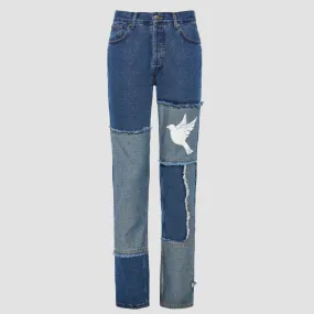 Patchwork Denim Jeans