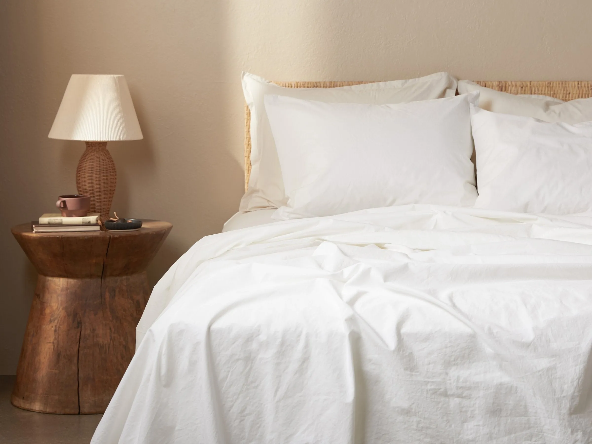 Percale Sheet Set - Cream K/CK