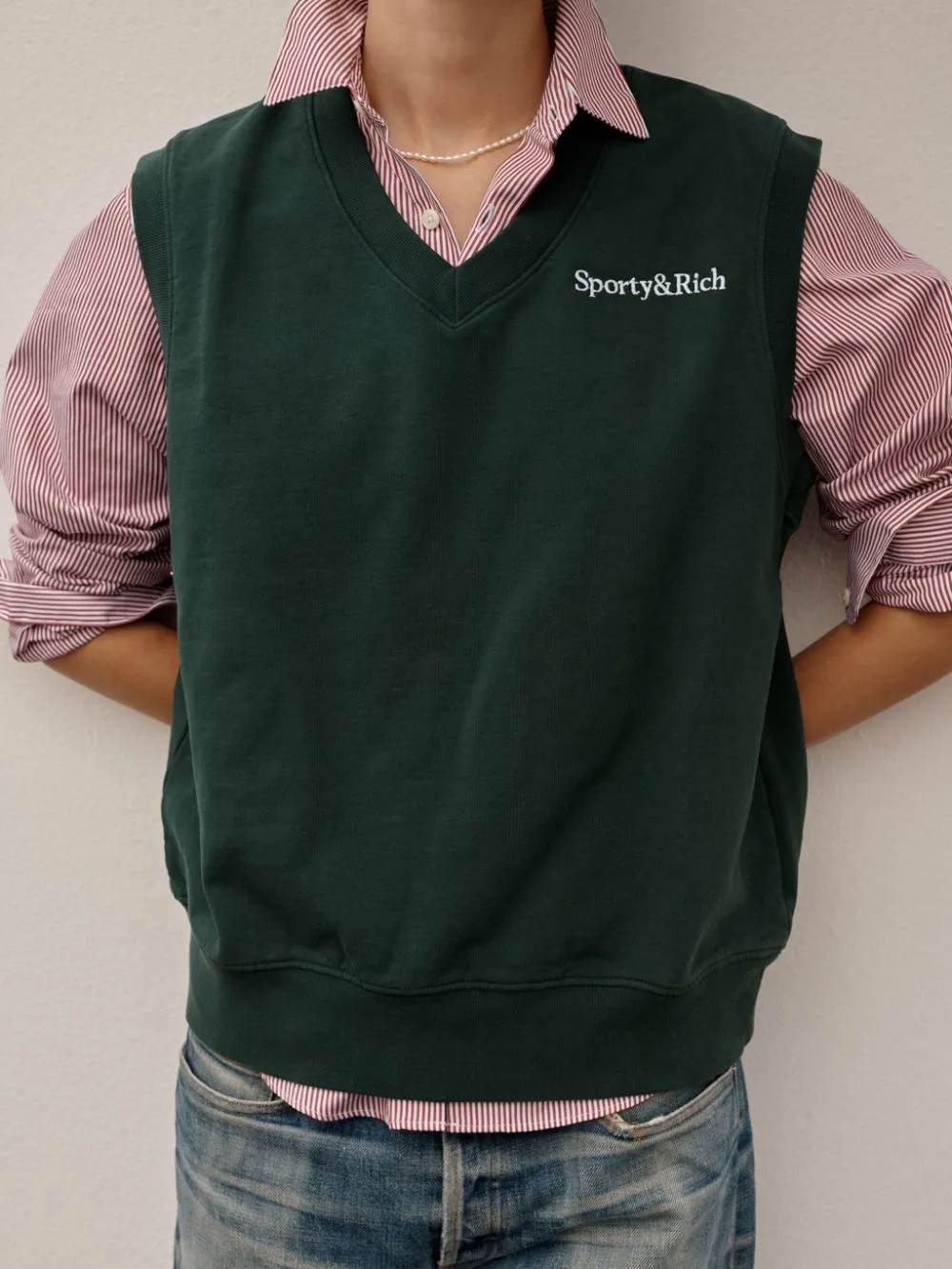 Serif Logo cotton vest