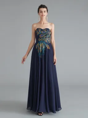 Strapless Evening Dresses,Dark Navy Homecoming Dress,Simple Prom Dress,HC00201