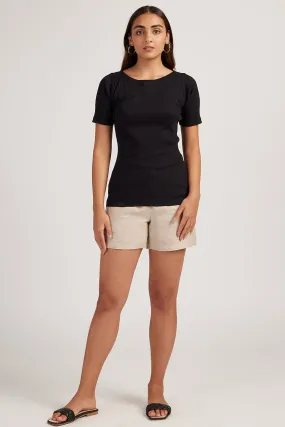 The Rib Boat Neck | Short Sleeve