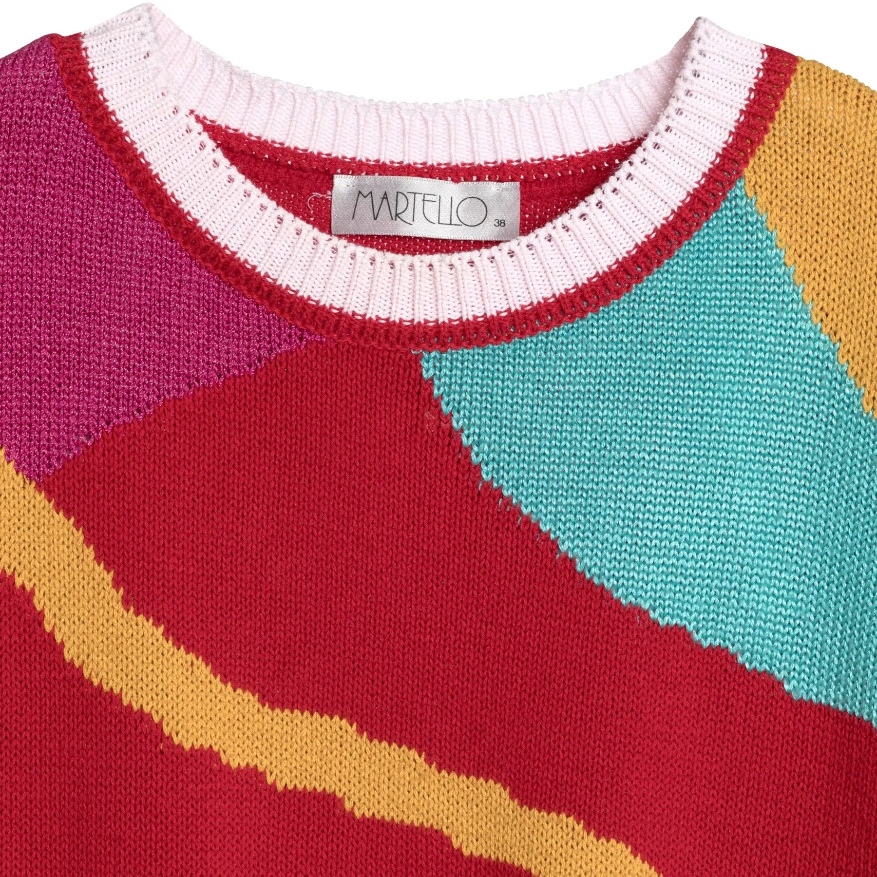 Unicorn Color Block Double Jersey Intarsia Knit Jumper