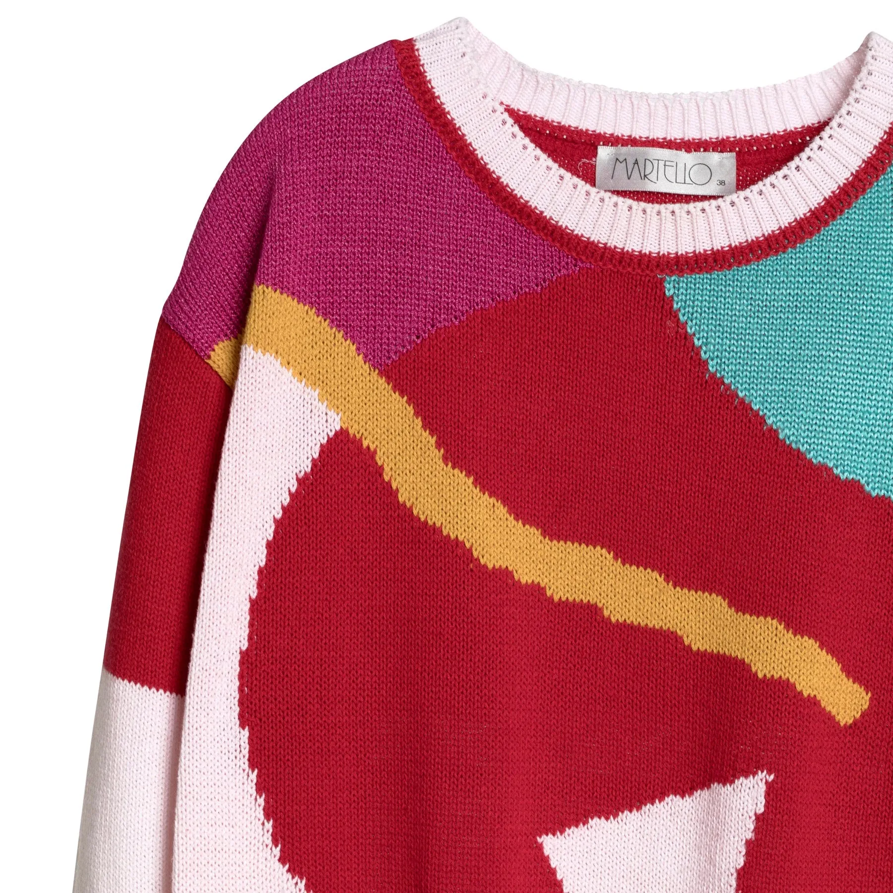 Unicorn Color Block Double Jersey Intarsia Knit Jumper