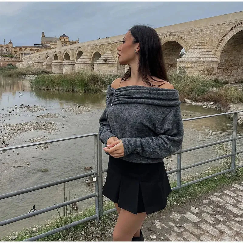 Urban Elegance Slash Neck Sweater