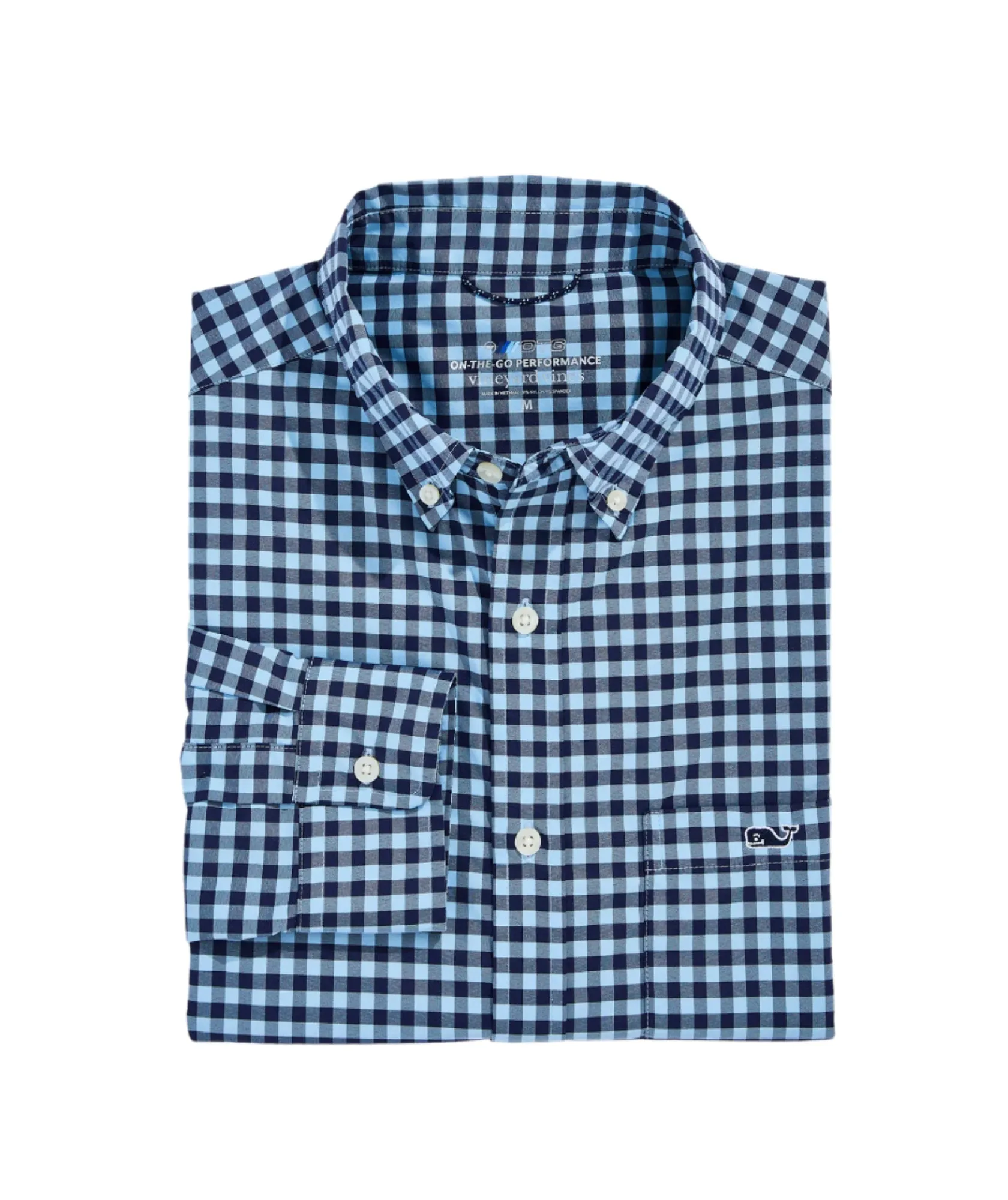 Vineyard Vines Mens On-The-Go Gingham Long Sleeve Button Down Shirt