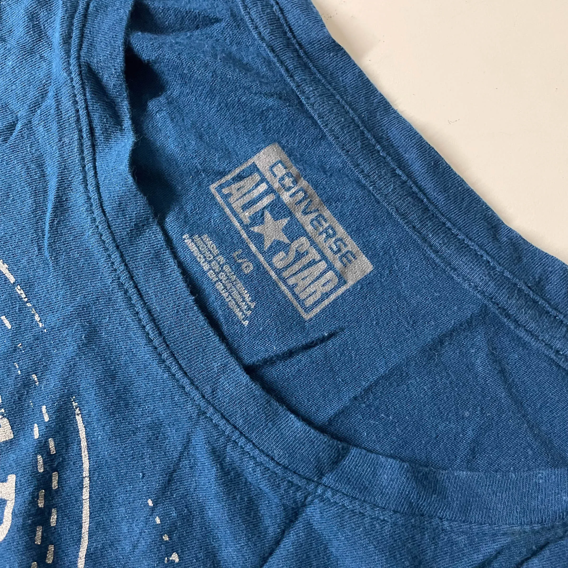 Vintage Blue Converse All Star graphics large tees