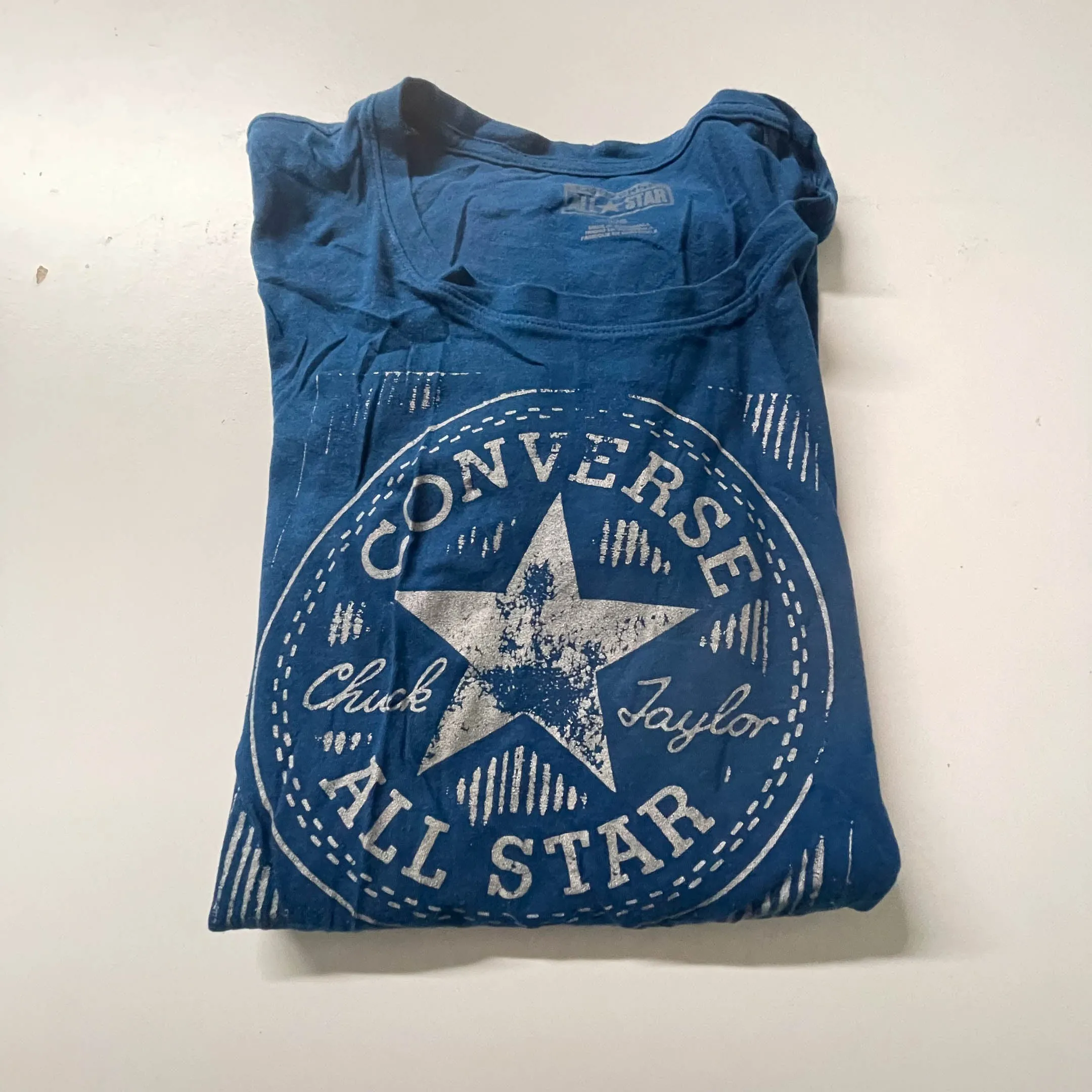 Vintage Blue Converse All Star graphics large tees