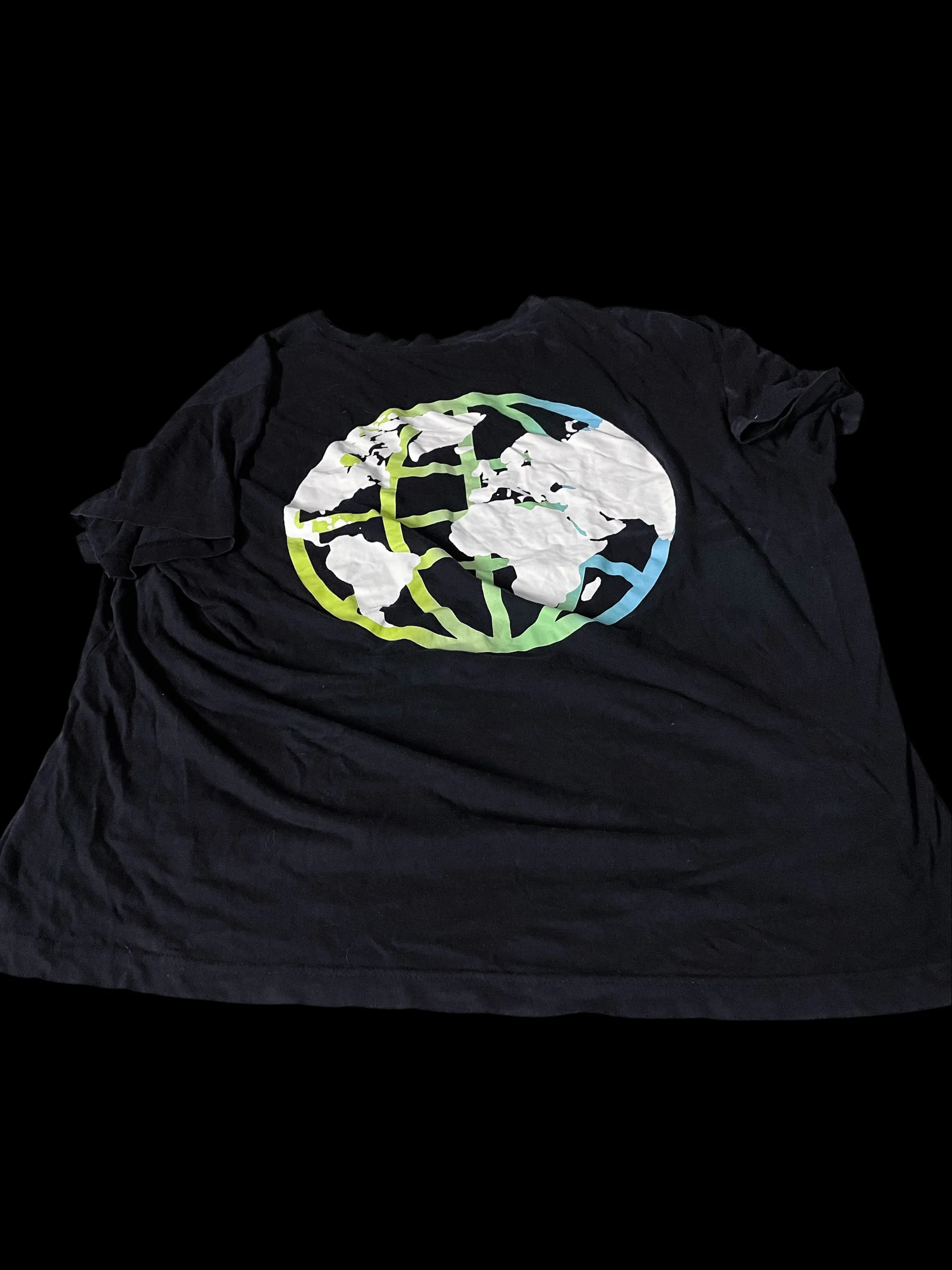 Vintage Earth Collective logo print mens black tees XL