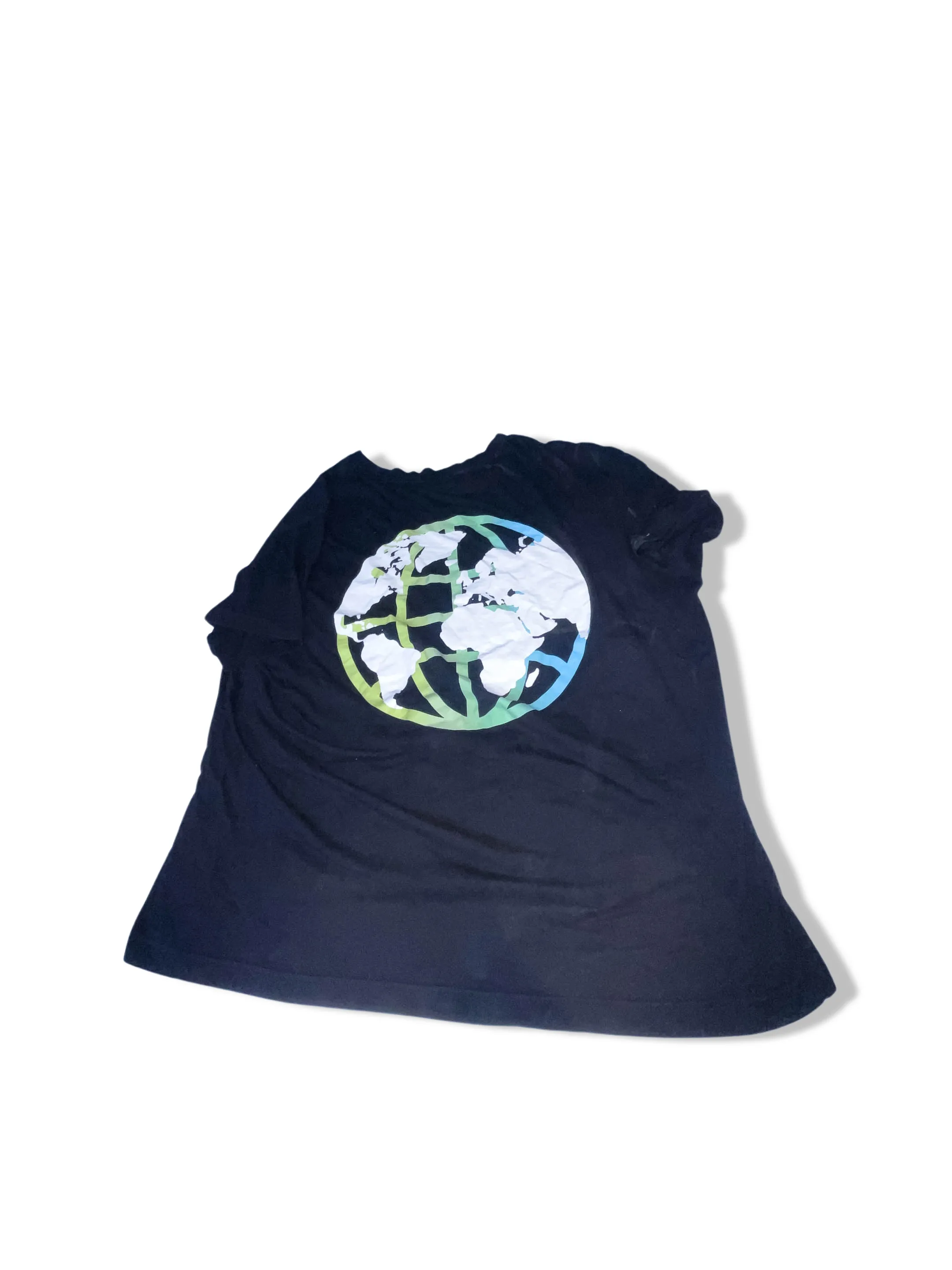 Vintage Earth Collective logo print mens black tees XL