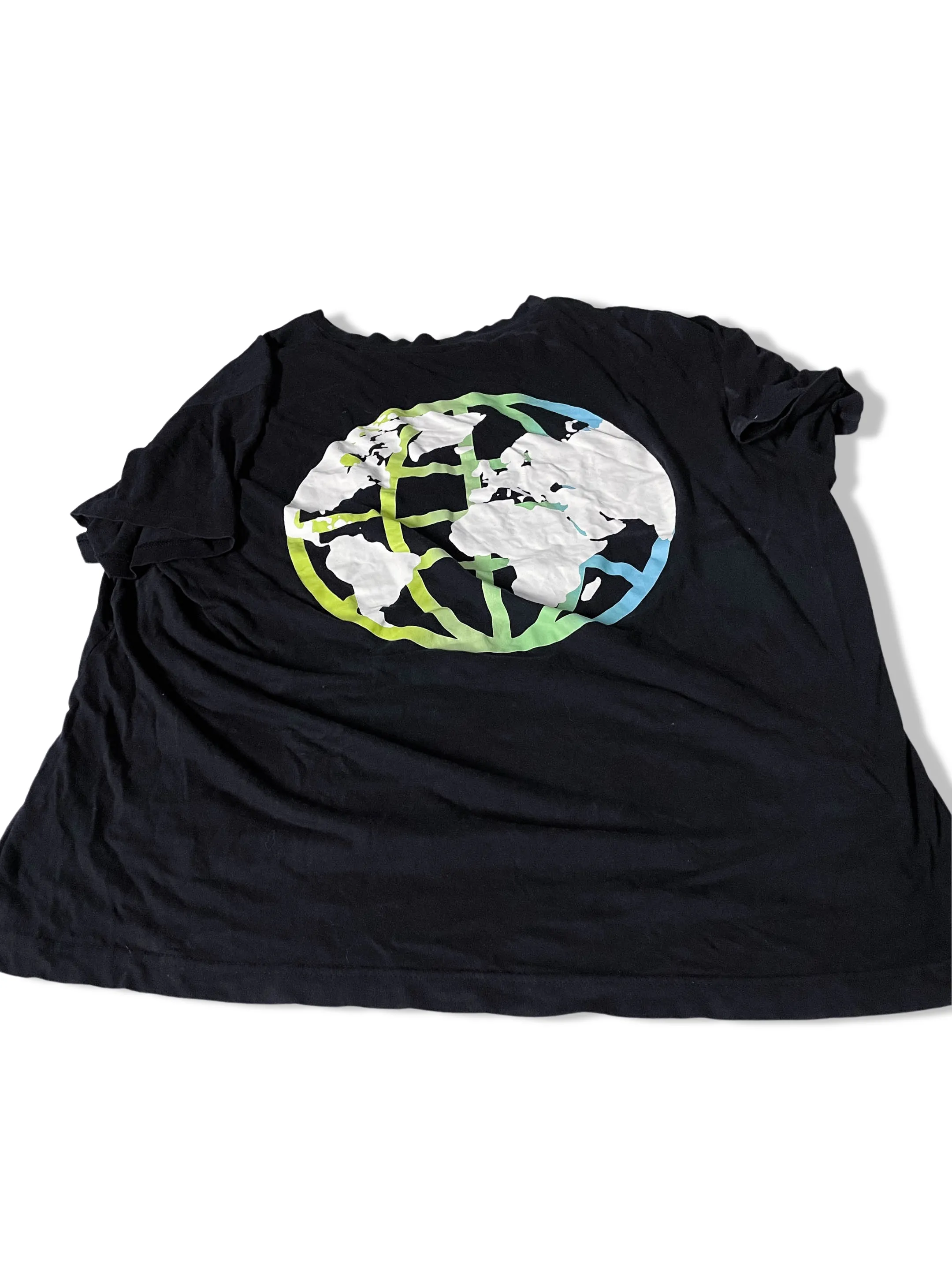 Vintage Earth Collective logo print mens black tees XL