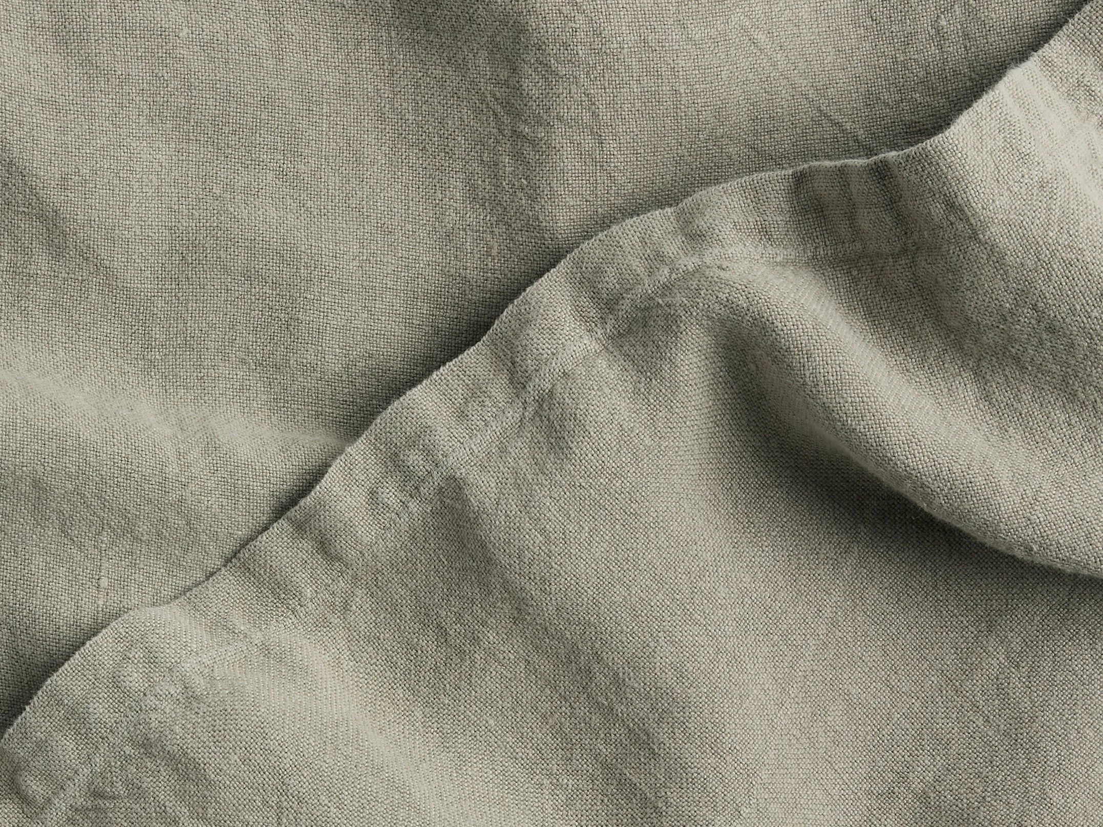 Vintage Linen Bed Blanket (Moss)