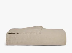 Vintage Linen Bed Blanket (Natural)