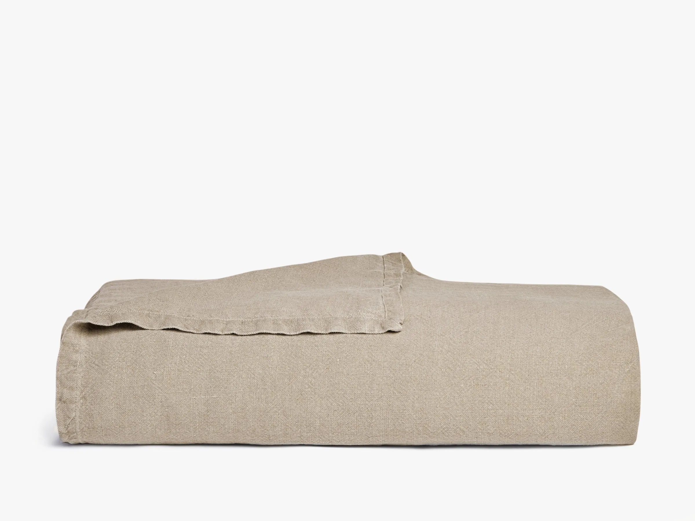 Vintage Linen Bed Blanket (Natural)