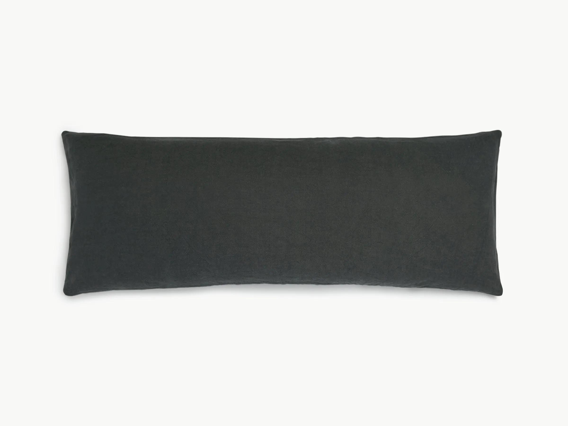Vintage Linen Body Pillow Cover (Coal)